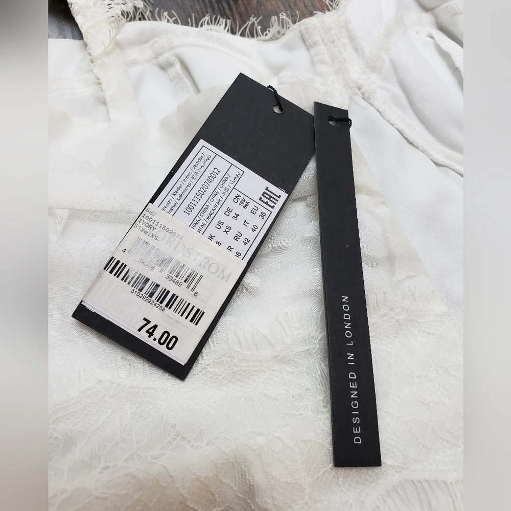 US XS Nordstrom lace overlay balconette midi hoco, wedding bustier - Picture 9 of 14